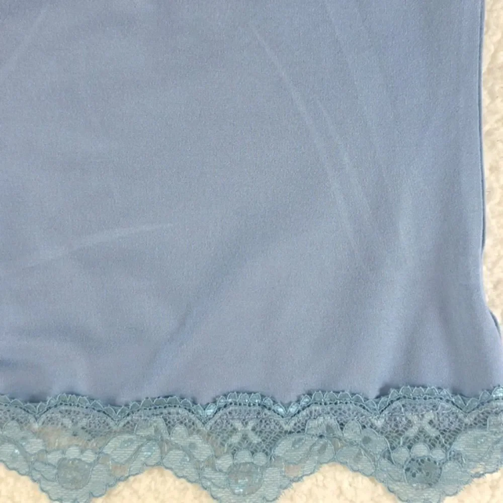 Virghoes Powder Blue Lacy Cami with red text printed Lucky You